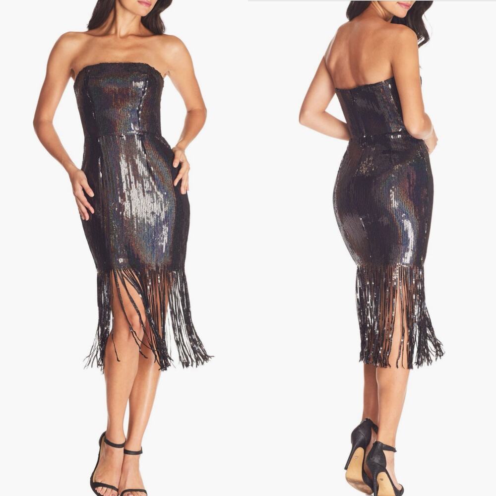 NWOT DRESS THE POPULATION Jeanette Sequin Strapless Dress